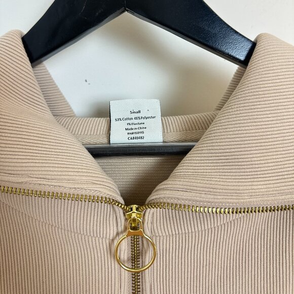 VARLEY Vine Ottoman Half Zip Pullover in Beige Size Small - Picture 7 of 13